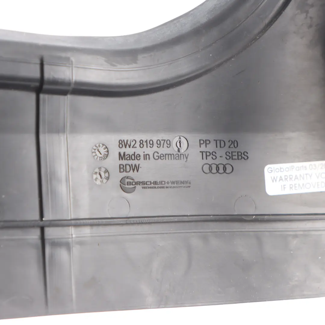 Front Under Bonnet Air Vent Cover Trim to Audi S4 B9 with Part number 8W2819979 Audi S4 B9 Front Under Bonnet Air Vent Cover Trim - SKU RHD-8W2819979 - Part number 8W2819979