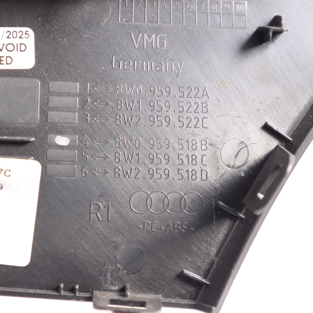 Interior Front Left N/S Door Grab Handle Trim Cover Silver to Audi A4 B9 with Part number 8W2959517C Audi A4 B9 Interior Front Left N/S Door Grab Handle Trim Cover Silver - SKU 8W2959517C - Part number 8W2959517C