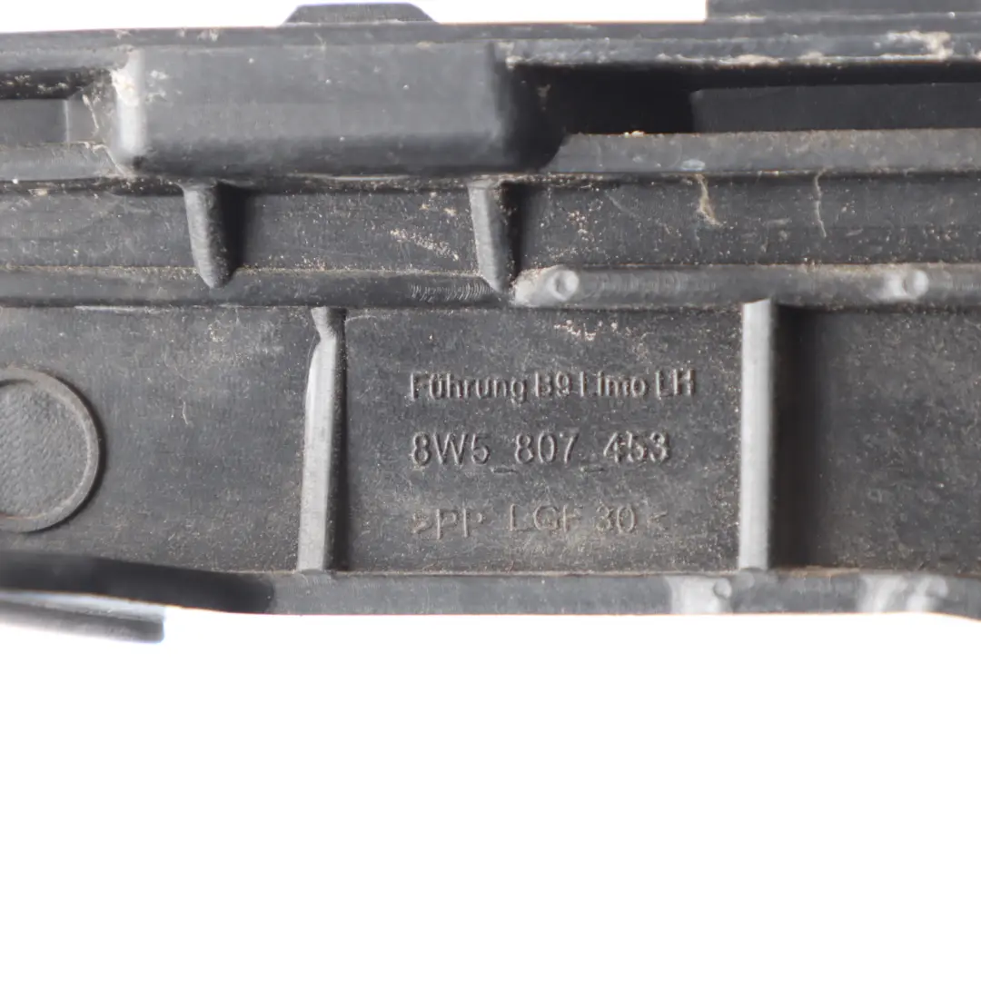 Support Latéral Pare Chocs Audi A4 S4 B9 Guide Fixation Arrière Gauche pour à propos du numéro de pièce 8W5807453 Support Latéral Pare Chocs Audi A4 S4 B9 Guide Fixation Arrière Gauche - SKU 8W5807453 - Numéro de pièce 8W5807453