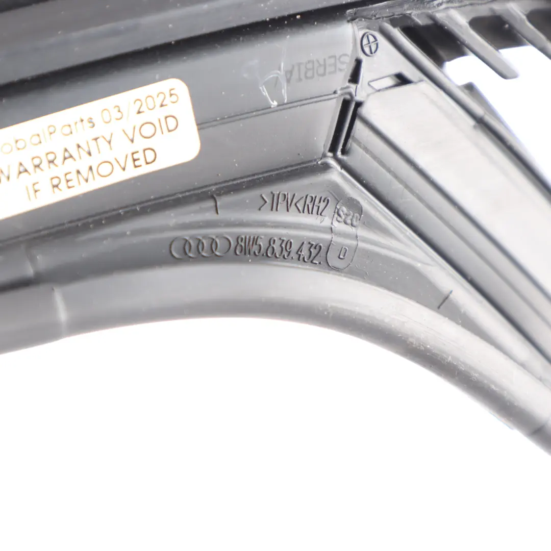 Audi A4 B9 Window Frame Rear Door Right O/S Cover Trim Seal Guide - SKU 8W5839432D - Part number 8W5839432D