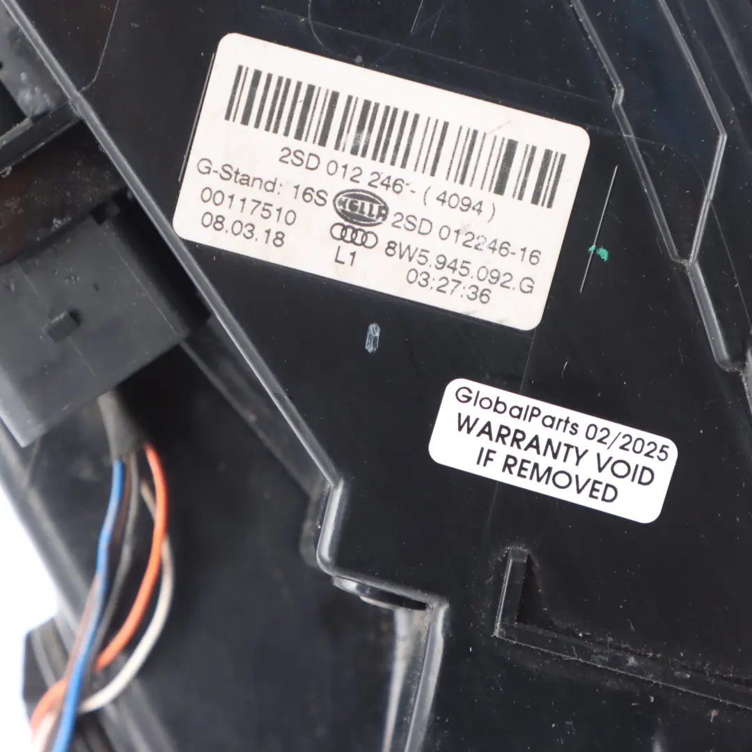 Tail Light Lamp Side Panel Rear Right O/S Taillight to Audi A4 B9 with Part number 8W5945092G Audi A4 B9 Tail Light Lamp Side Panel Rear Right O/S Taillight - SKU 8W5945092G - Part number 8W5945092G