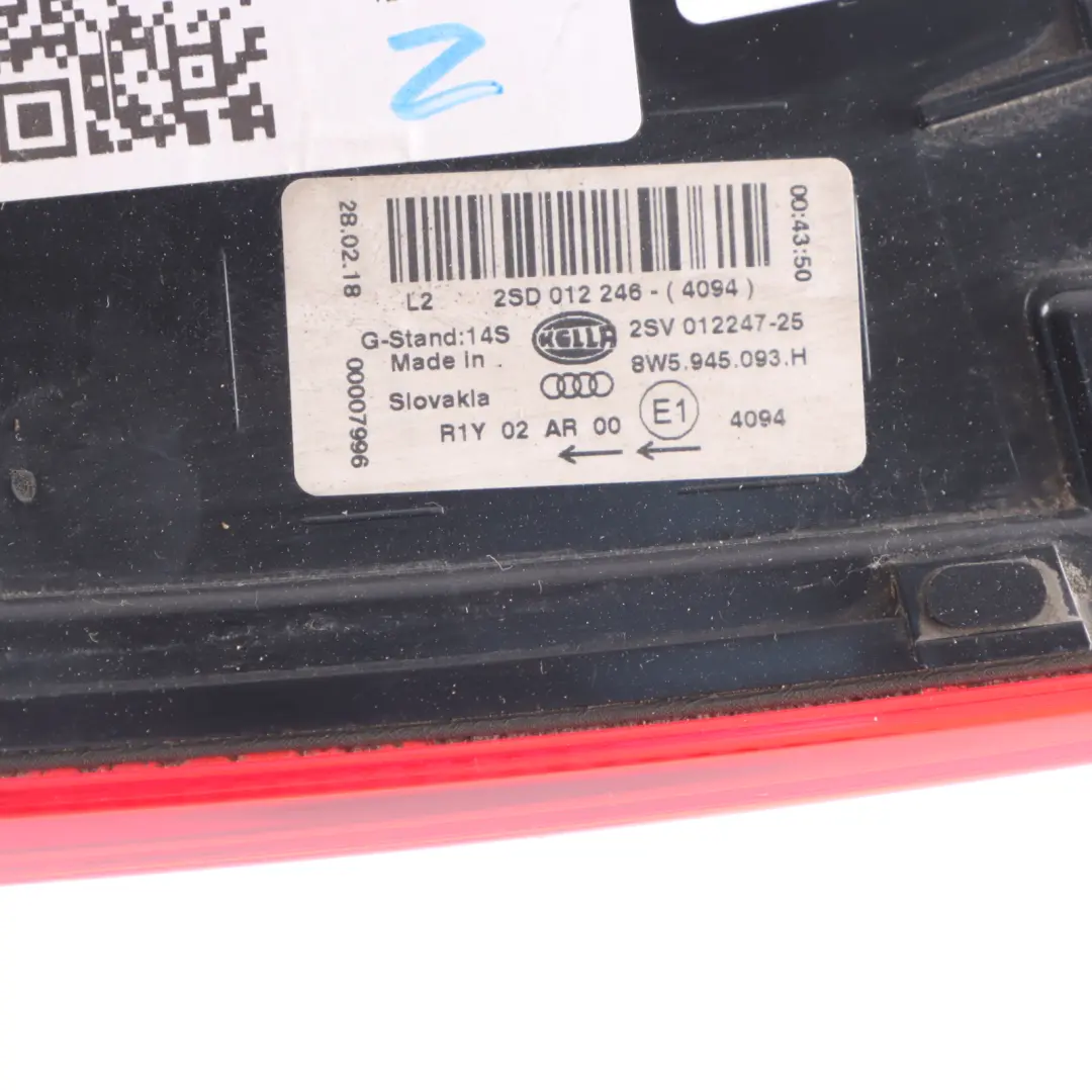 Audi A4 S4 B9 Rear Tail Lamp Light Trunk Lid Tailgate Inner Left N/S - SKU 8W5945093H - Part number 8W5945093H