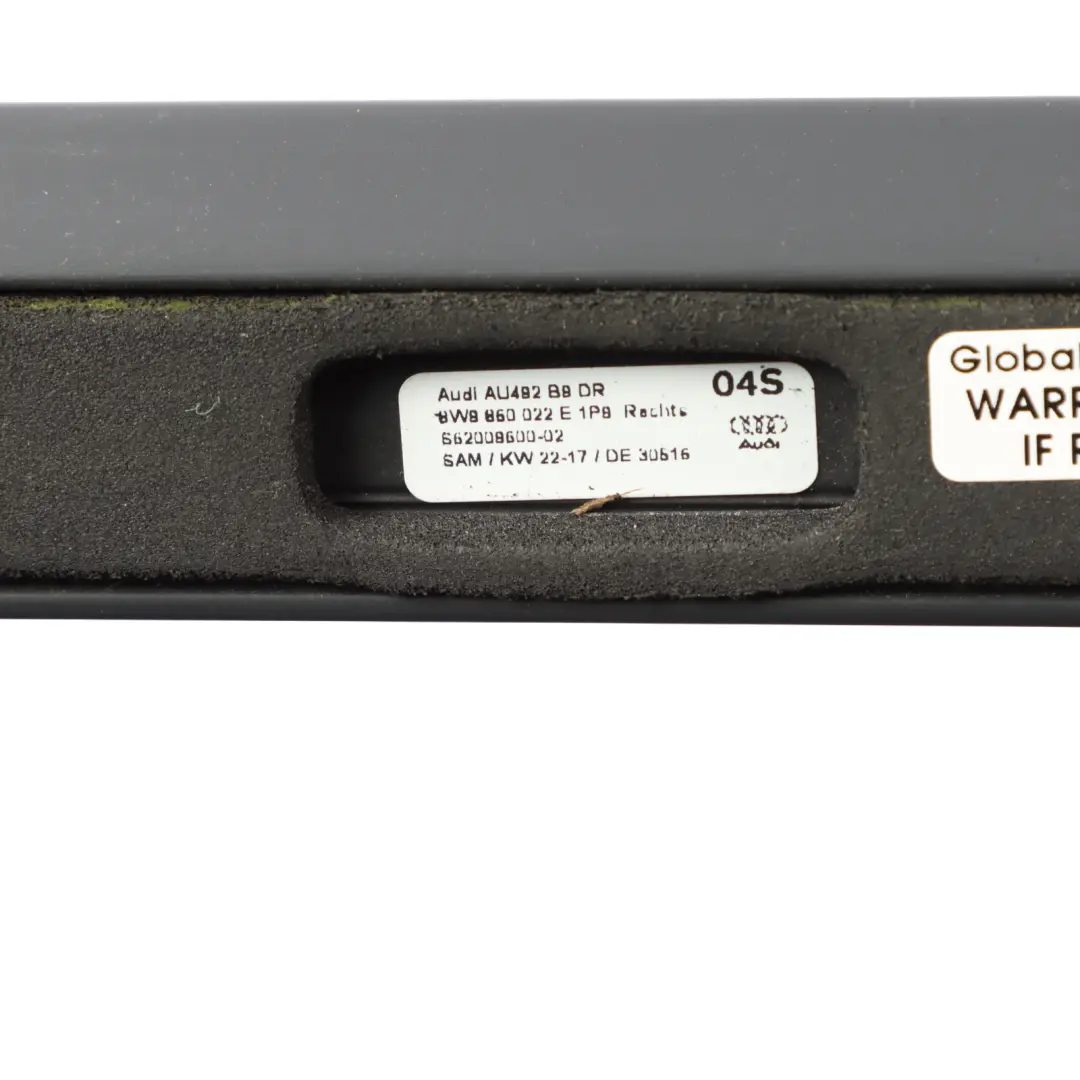 Audi A4 B9 Roof Railing Rail Rack Bar Black Left Right N/O/S - SKU 8W9860022E-1 - Part number 8W9860022E