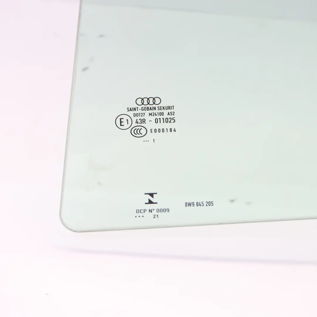 Door Window Glass Glazing AS2 Rear Left N/S to Audi A4 B9 with Part number 8W9845205 Audi A4 B9 Door Window Glass Glazing AS2 Rear Left N/S - SKU 8W9845205 - Part number 8W9845205