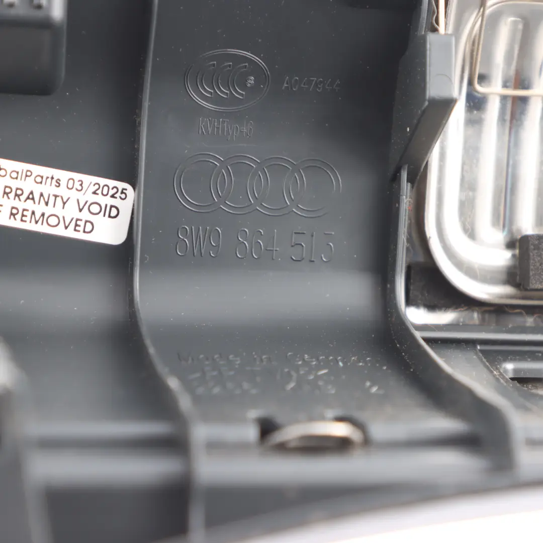 Loading Sill Trunk Lock Cover Edge Trim Panel Chrome to Audi A4 B9 Avant with Part number 8W9864513 Audi A4 B9 Avant Loading Sill Trunk Lock Cover Edge Trim Panel Chrome - SKU 8W9864513 - Part number 8W9864513