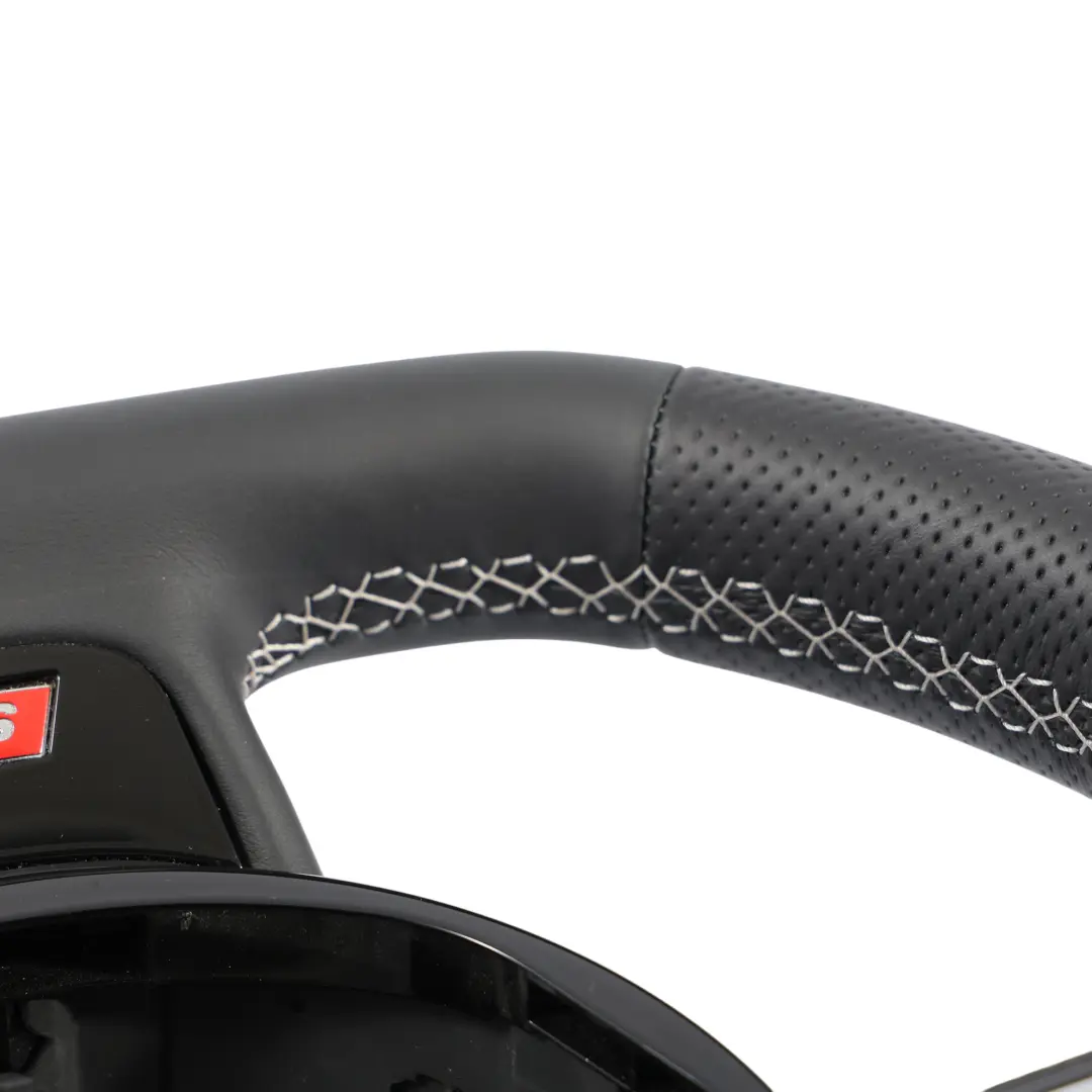 Audi A6 C7 S-Line NEW Black Leather Steering Wheel Flat Bottom - SKU 8XA419091C-1 - Part number 8XA419091C