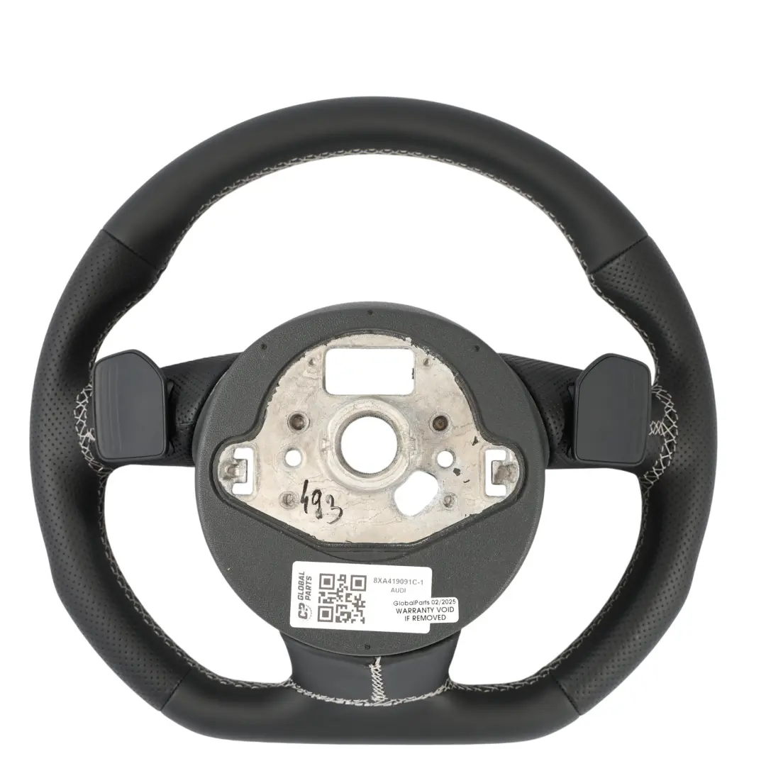 Audi A6 C7 S-Line NEW Black Leather Steering Wheel Flat Bottom - SKU 8XA419091C-1 - Part number 8XA419091C