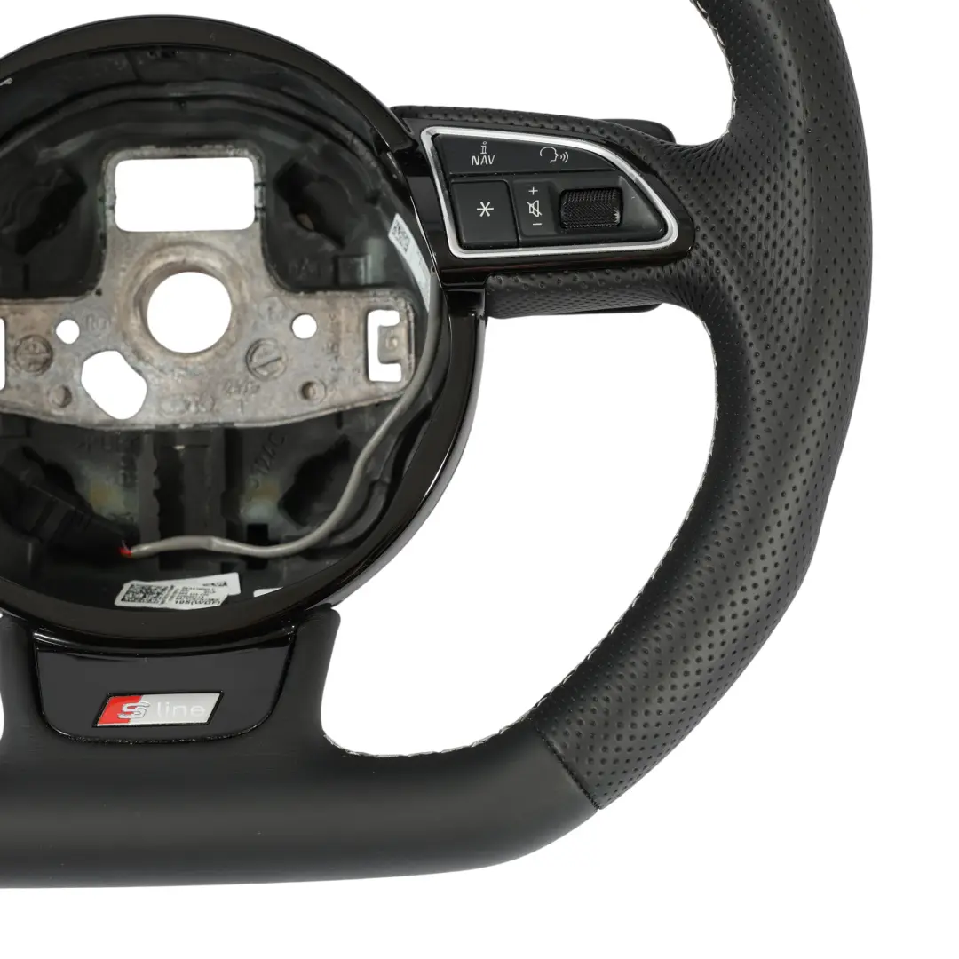 Audi A6 C7 S-Line NEW Black Leather Steering Wheel Flat Bottom - SKU 8XA419091C-1 - Part number 8XA419091C