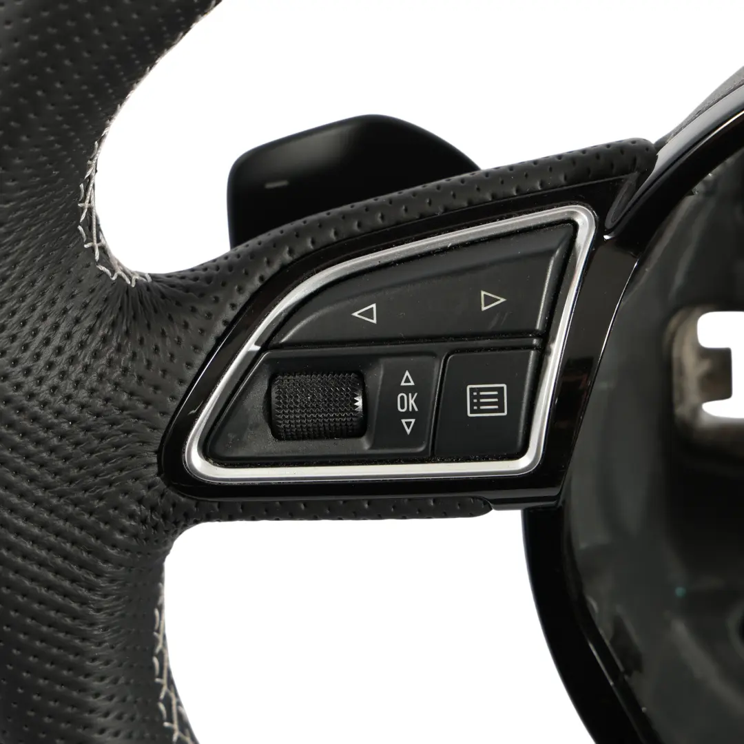 Audi A6 C7 S-Line NEW Black Leather Steering Wheel Flat Bottom - SKU 8XA419091C-1 - Part number 8XA419091C