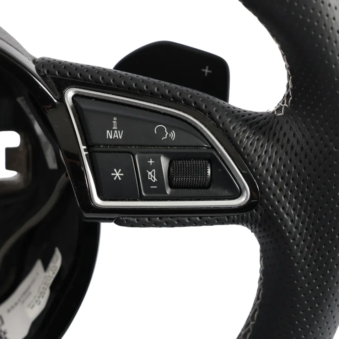 Audi A6 C7 S-Line NEW Black Leather Steering Wheel Flat Bottom - SKU 8XA419091C-1 - Part number 8XA419091C