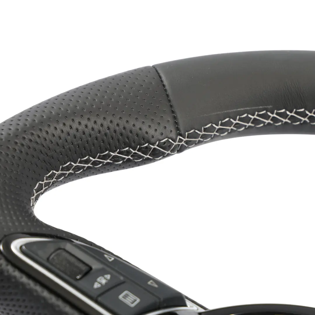 Audi A6 C7 S-Line NEW Black Leather Steering Wheel Flat Bottom - SKU 8XA419091C-1 - Part number 8XA419091C