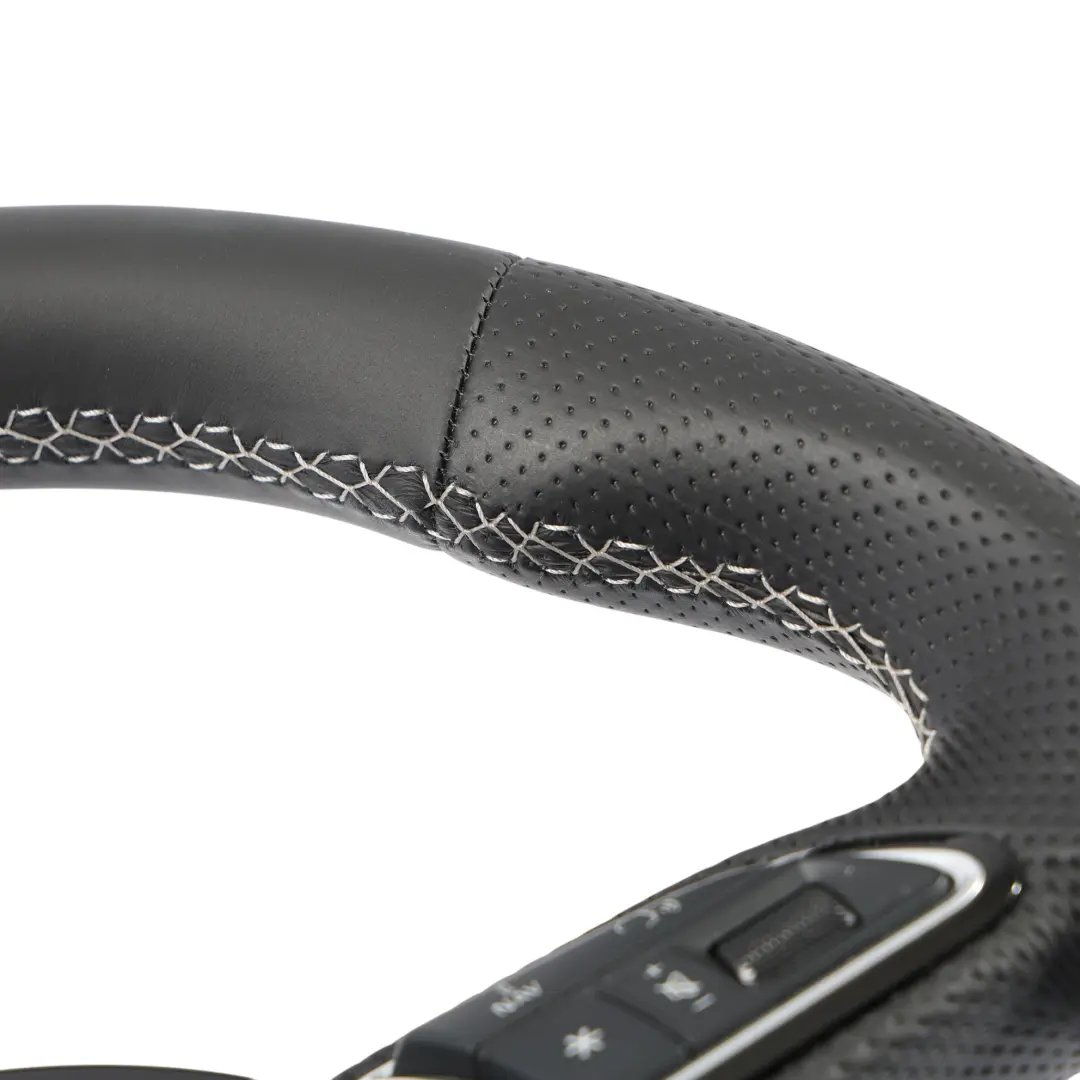 Audi A6 C7 S-Line NEW Black Leather Steering Wheel Flat Bottom - SKU 8XA419091C-1 - Part number 8XA419091C