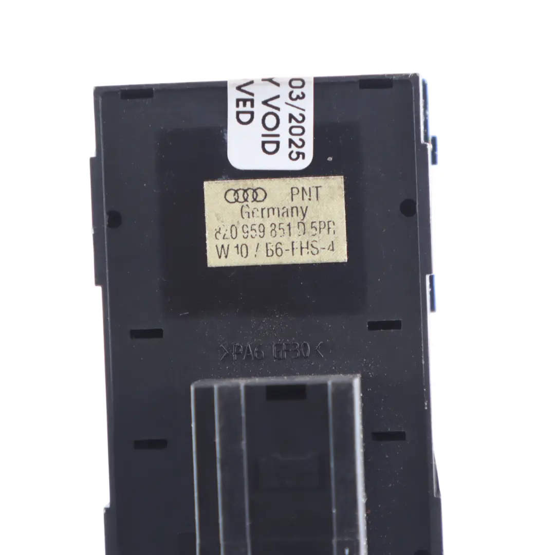 Window Control Switch Driver Side Front Rear to Audi A4 B6 Electric with Part number 8Z0959851D Audi A4 B6 Electric Window Control Switch Driver Side Front Rear - SKU 8Z0959851D - Part number 8Z0959851D