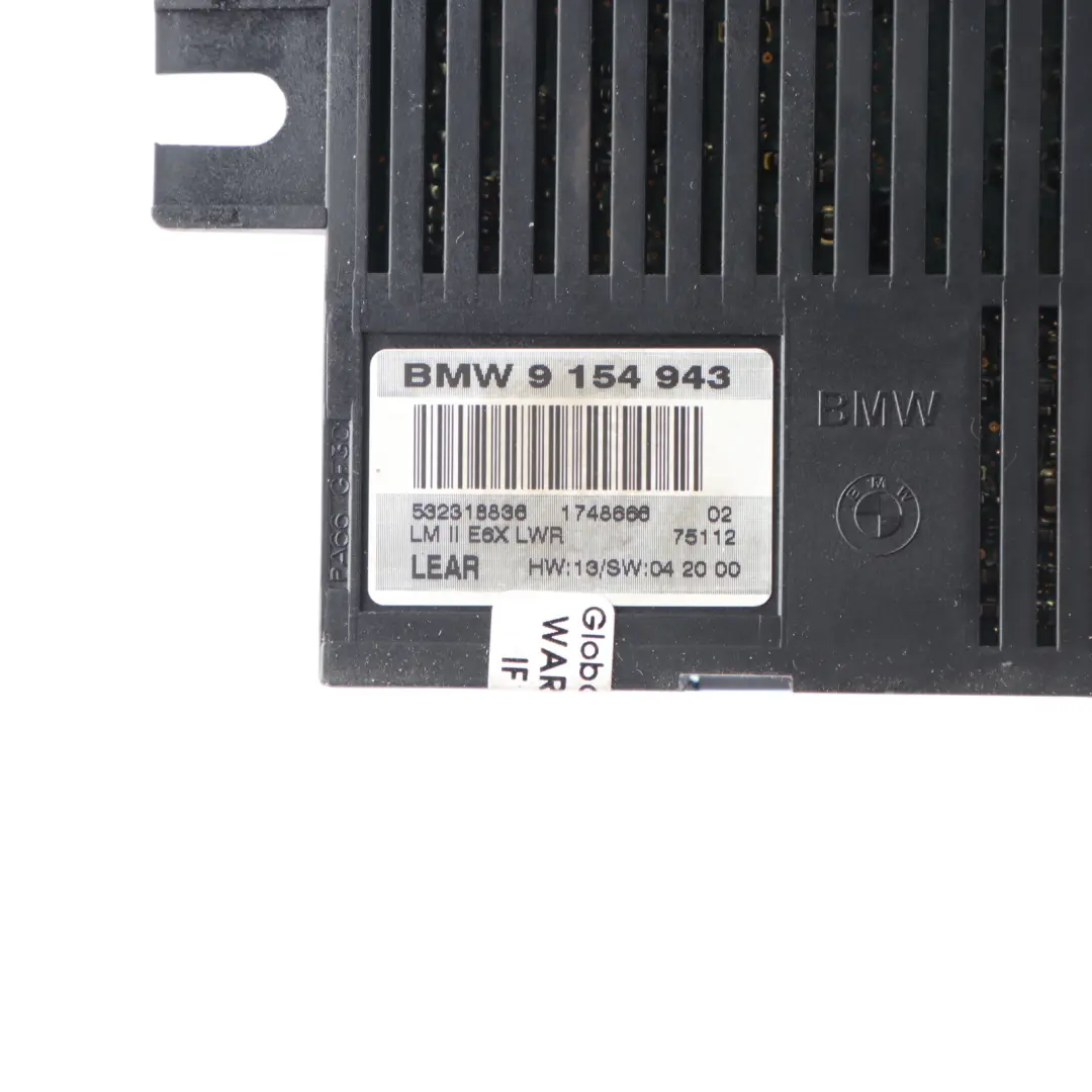 5er E60 LCI Lichtsteuergerät Modul Steuergerät LCM LM E6X LWR LEAR für BMW mit Teilenummer 9154943 BMW 5er E60 LCI Lichtsteuergerät Modul Steuergerät LCM LM E6X LWR LEAR - SKU 9154943-2 - Teilenummer 9154943