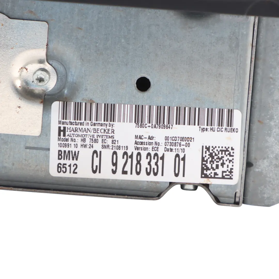  Radio Head Unit BMW E93 Comand CD DVD Player Changer - SKU 9218331 - Part number 9218331