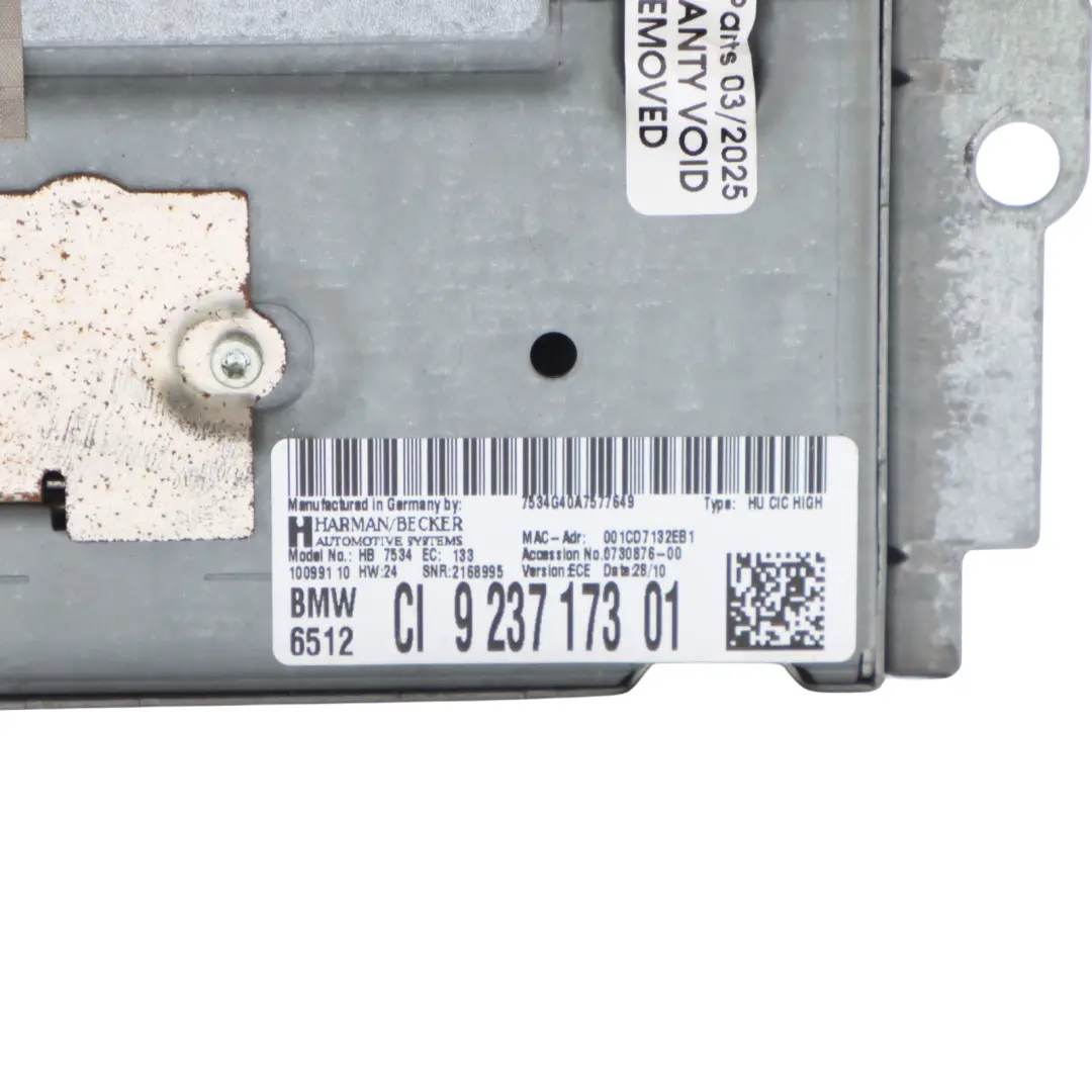 CIC Professional Unit Sat Nav Infotainment Radio Player Head to BMW F10 with Part number 9237173 BMW F10 CIC Professional Unit Sat Nav Infotainment Radio Player Head - SKU 9237173 - Part number 9237173