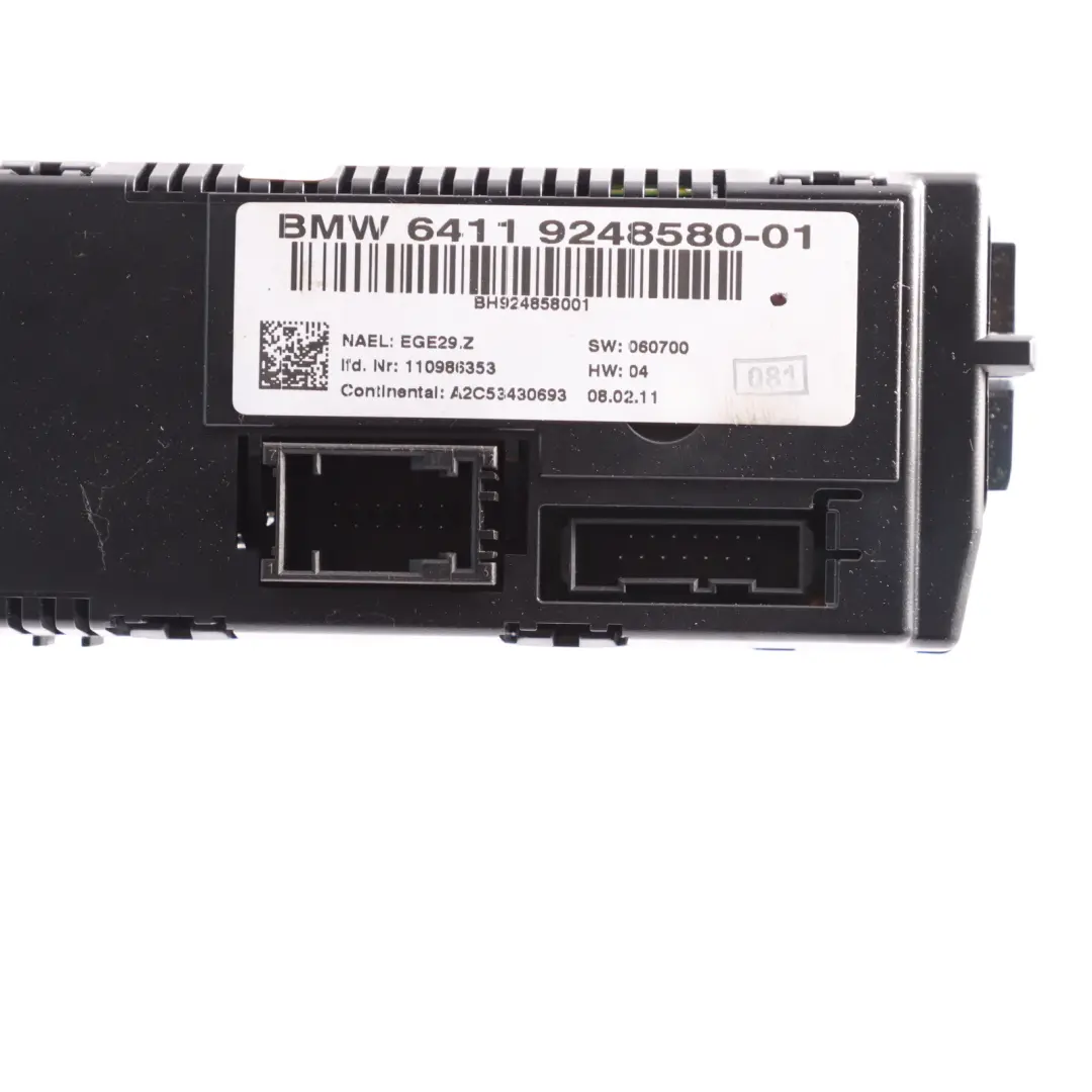 BMW E81 E87 LCI E90 E91 Panel Sterowania Klimatyzacji 9242409 - SKU 9248580 - Numer Części 9248580