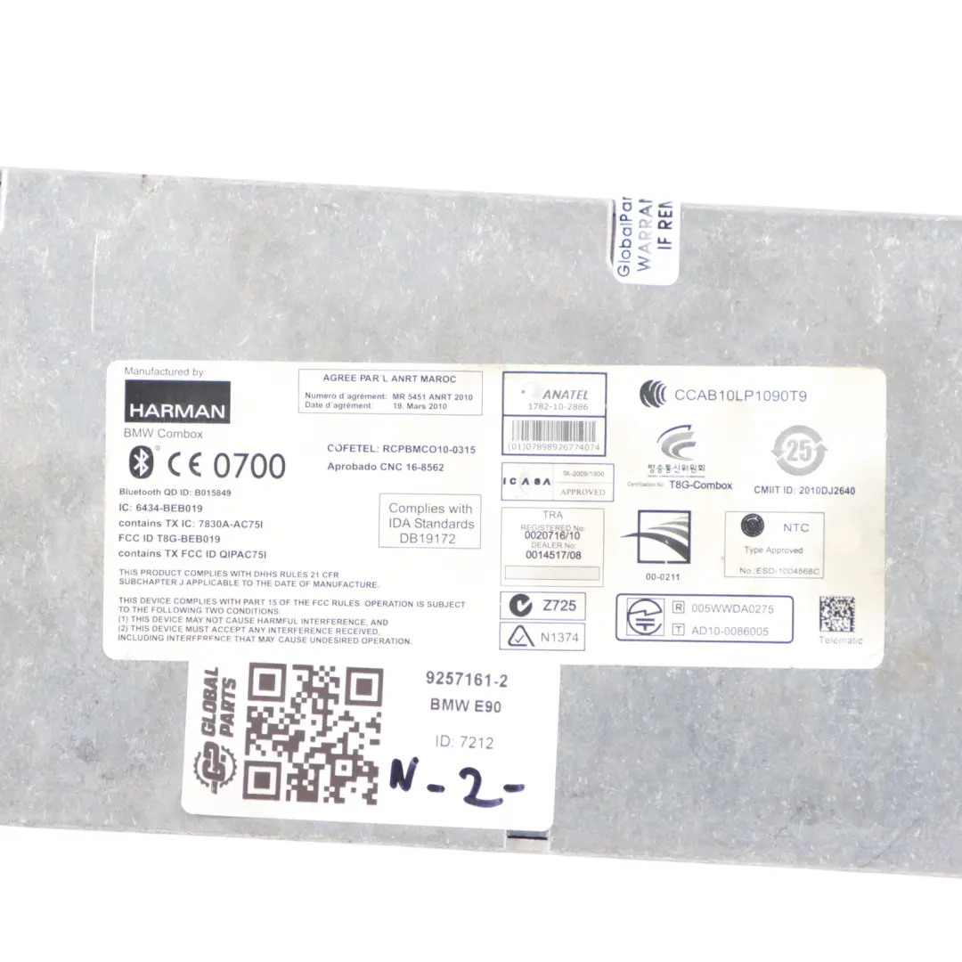 Bluetooth Combox Telematics Control Module Unit BMW E81 E87 E90 E91 LCI - SKU 9257161-2 - Part number 9257161