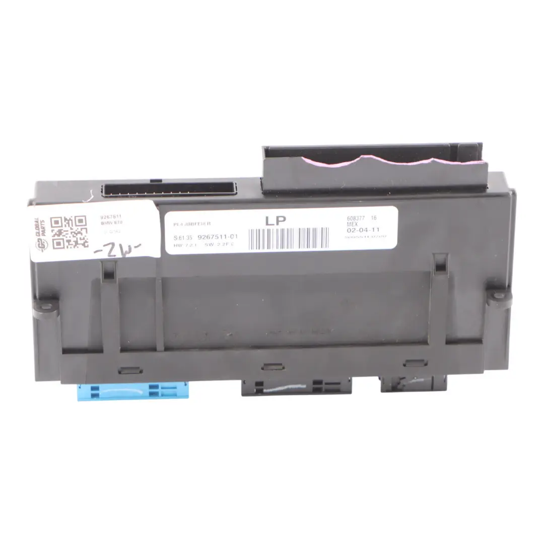 Module contrôle carrosserie Unité principale JBBFEIII R LP pour BMW X5 E70 à propos du numéro de pièce 9267511 BMW X5 E70 Module contrôle carrosserie Unité principale JBBFEIII R LP - SKU 9267511 - Numéro de pièce 9267511