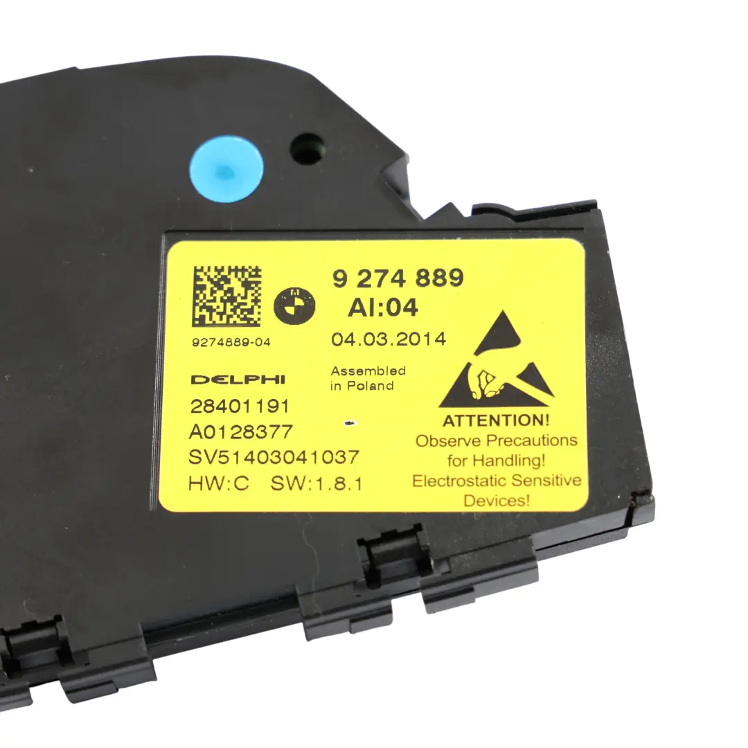BMW F10 LCI Front Seat Adjustment Switch Control Left N/S - SKU 9274889 - Part number 9274889