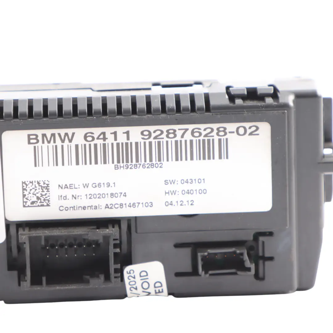 BMW X3 F25 A/C Klimabedienteil Schalttafel Heizung Klimaanlage - SKU 9287628 - Teilenummer 9287628