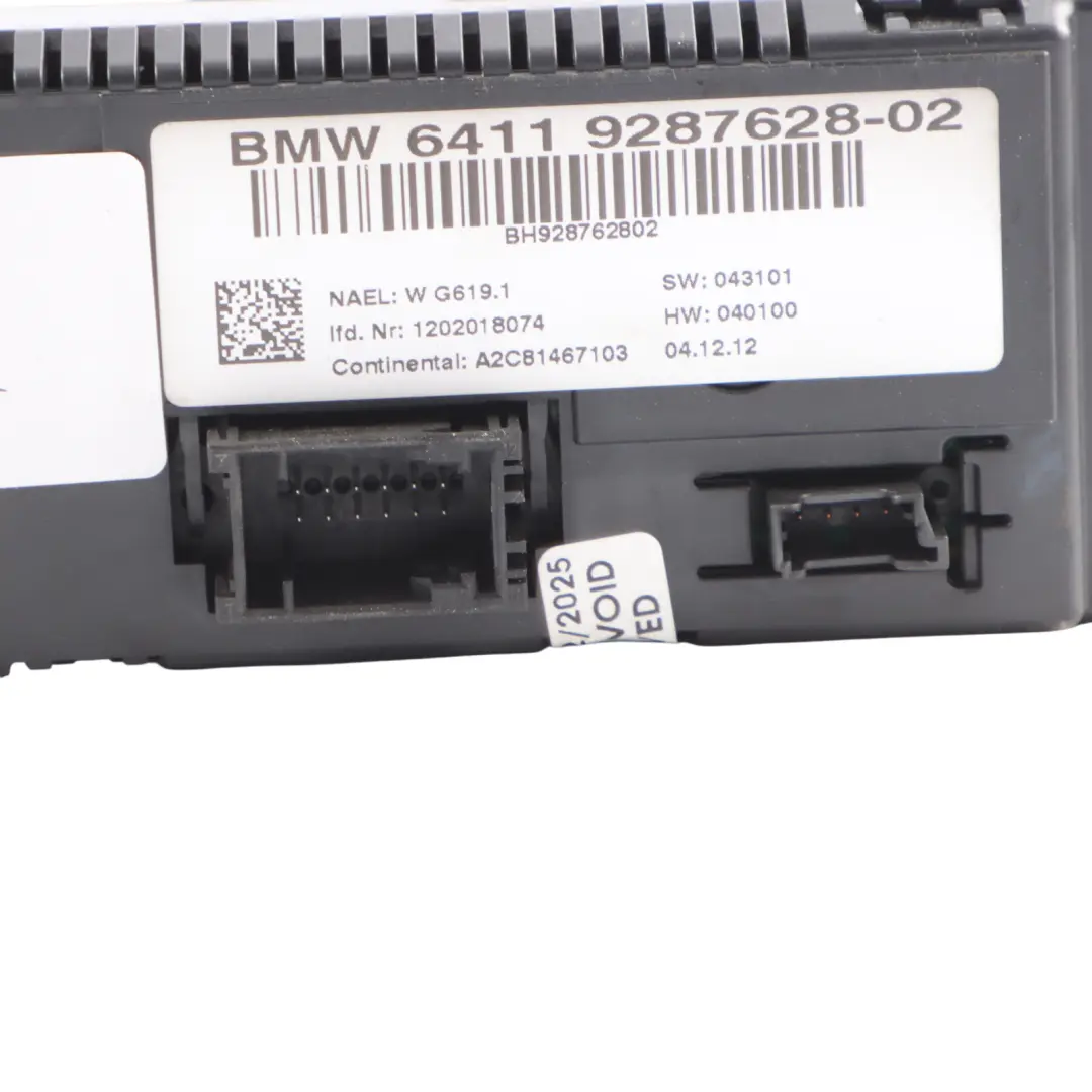 BMW X3 F25 A/C Klimabedienteil Schalttafel Heizung Klimaanlage - SKU 9287628 - Teilenummer 9287628
