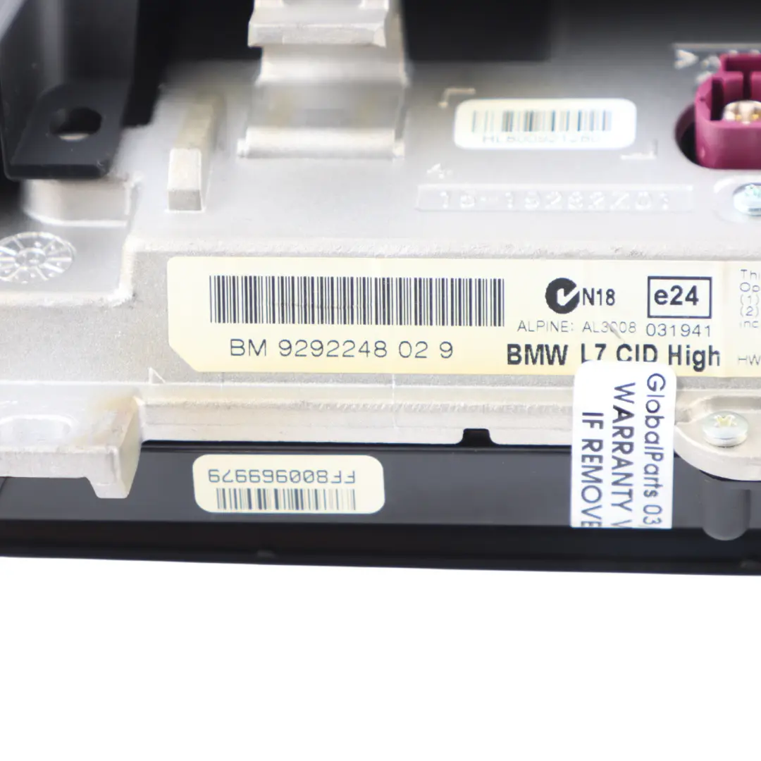 Schermo Informativo Centrale 8,8" per BMW F30 F31 F32 F33 con numero di parte 9292248 BMW F30 F31 F32 F33 Schermo Informativo Centrale 8,8" - SKU 9292248-1 - Numero di parte 9292248