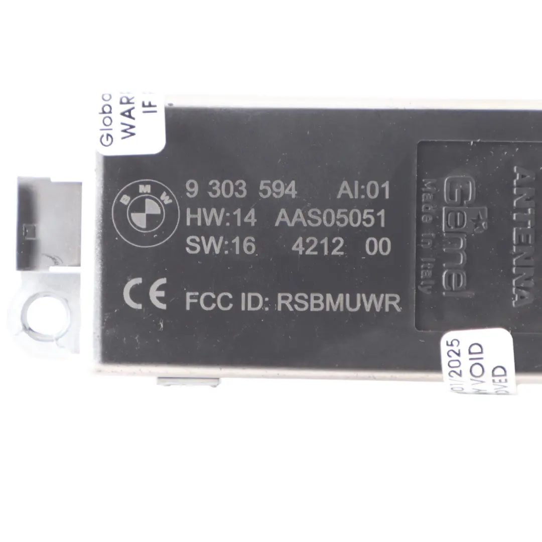 Anti Theft Alarm System Module Control Unit DWA to BMW Z4 E89 with Part number 9303594 BMW Z4 E89 Anti Theft Alarm System Module Control Unit DWA - SKU 9303594 - Part number 9303594