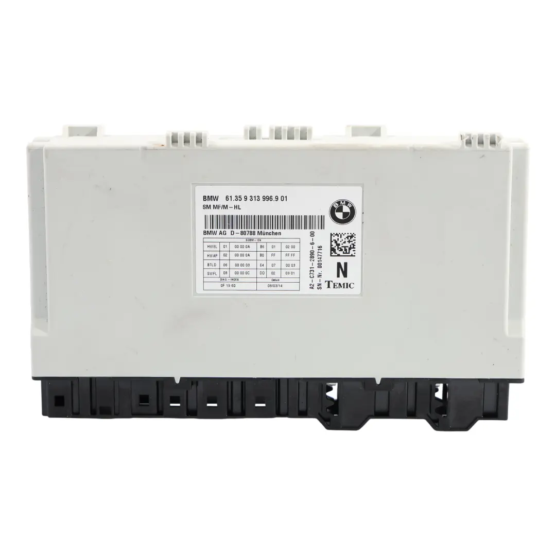 Zentral Steuerung Steuergerät ECU für BMW F10 LCI mit Teilenummer 9313996 BMW F10 LCI Zentral Steuerung Steuergerät ECU - SKU 9313996 - Teilenummer 9313996