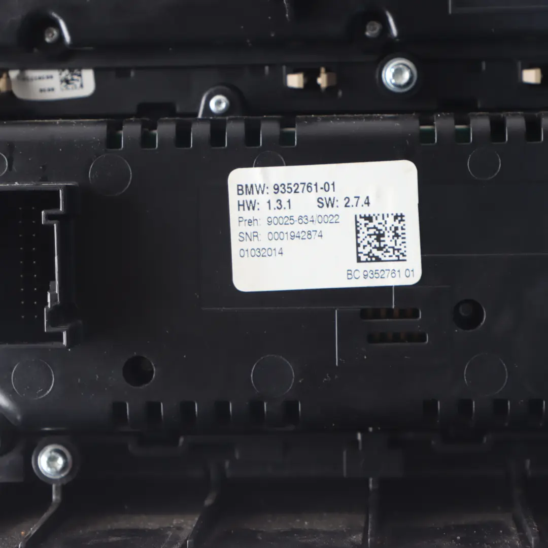  Interruptor Climatizador BMW F10 F11 F18 Panel Radio Aire Control - SKU 9328425-6 - Número de pieza 9328425