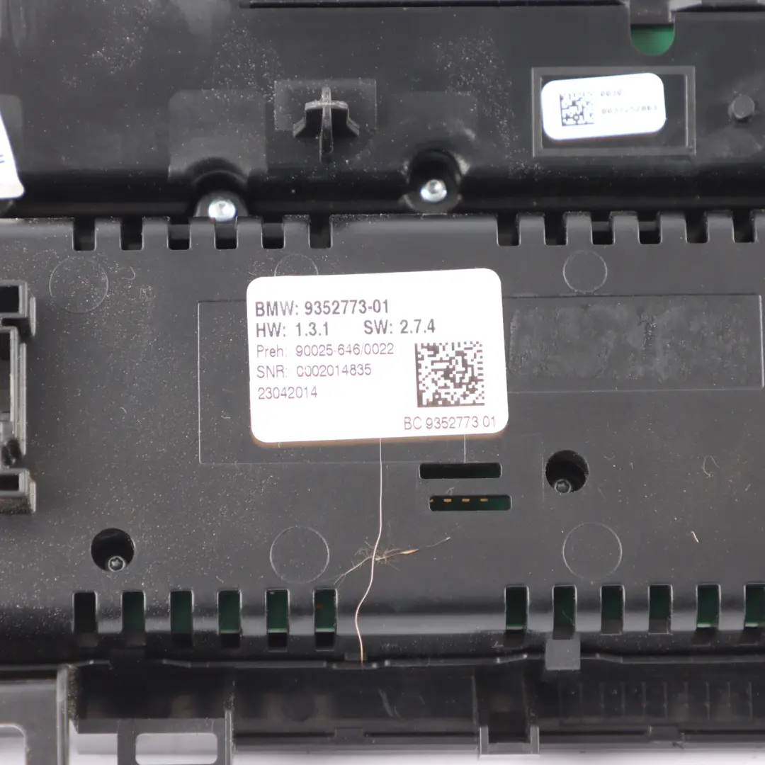 BMW F06 F12 F13 Radio Air Conditioning A/C Switch Control Unit Panel - SKU 9328430 - Part number 9328430