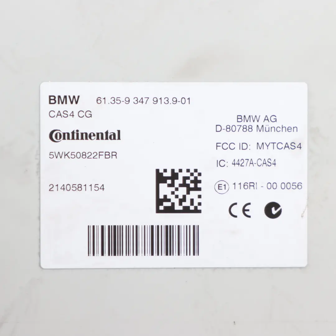 CAS4 Control Unit Key Reading Module to BMW F01 F02 F06 F07 GT F12 F13 with Part number 9347913 BMW F01 F02 F06 F07 GT F12 F13 CAS4 Control Unit Key Reading Module - SKU 9347913 - Part number 9347913