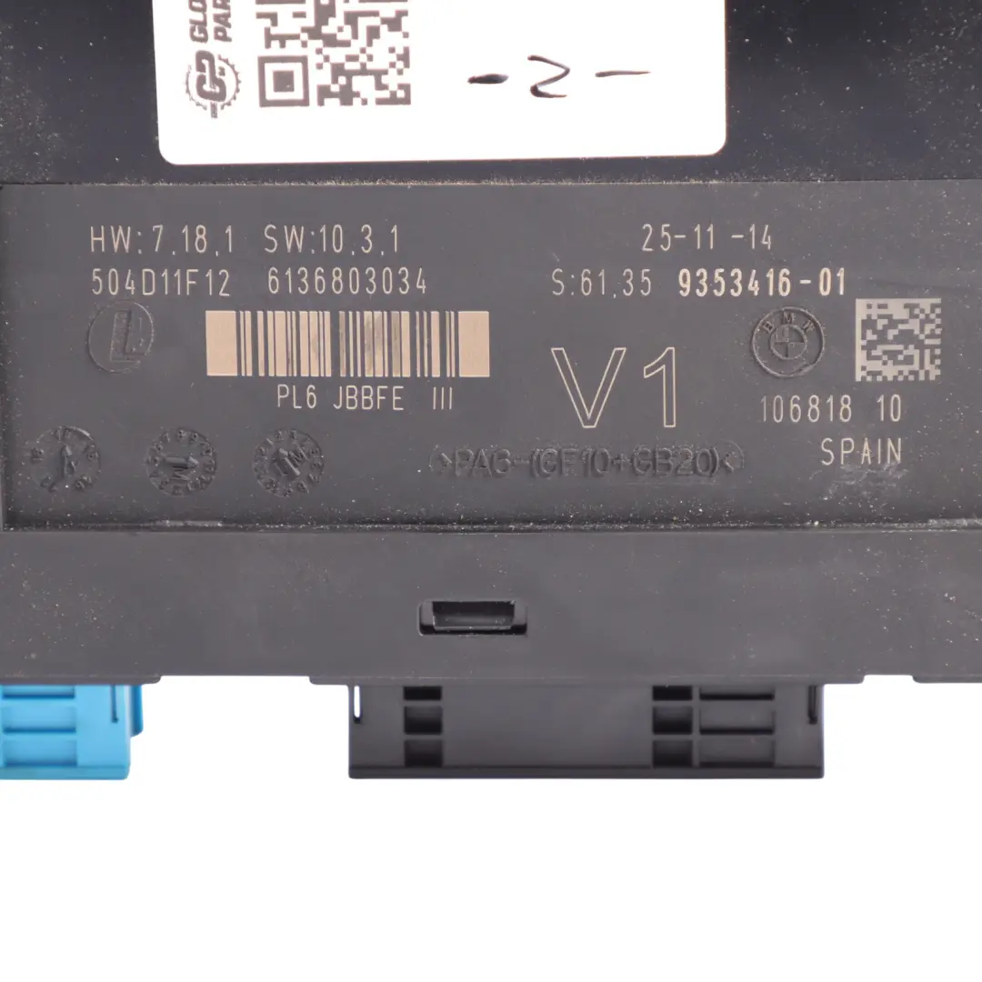 Body Control Module BMW F10 F11 F12 ECU Junction Box V1 PL6 JBBFE III 9177978 to with Part number 6992414 Body Control Module BMW F10 F11 F12 ECU Junction Box V1 PL6 JBBFE III 9177978 - SKU 6992414 - Part number 6992414