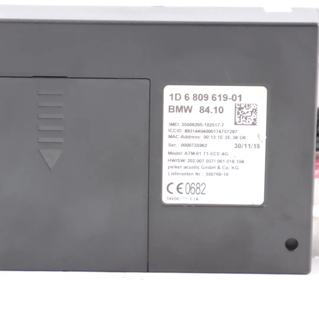Telematic Control module Comunication Unit ATM ECE 4G to BMW F83 M4 with Part number 9380156 BMW F83 M4 Telematic Control module Comunication Unit ATM ECE 4G - SKU 9380156-1 - Part number 9380156