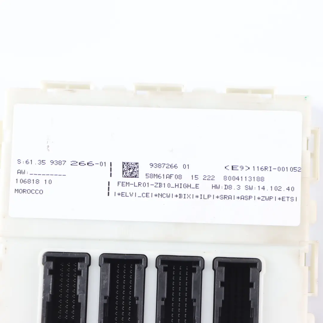  FEM Module BMW F23 F36 Body Control Unit ECU LR01 - SKU 9387266 - Part number 9387266