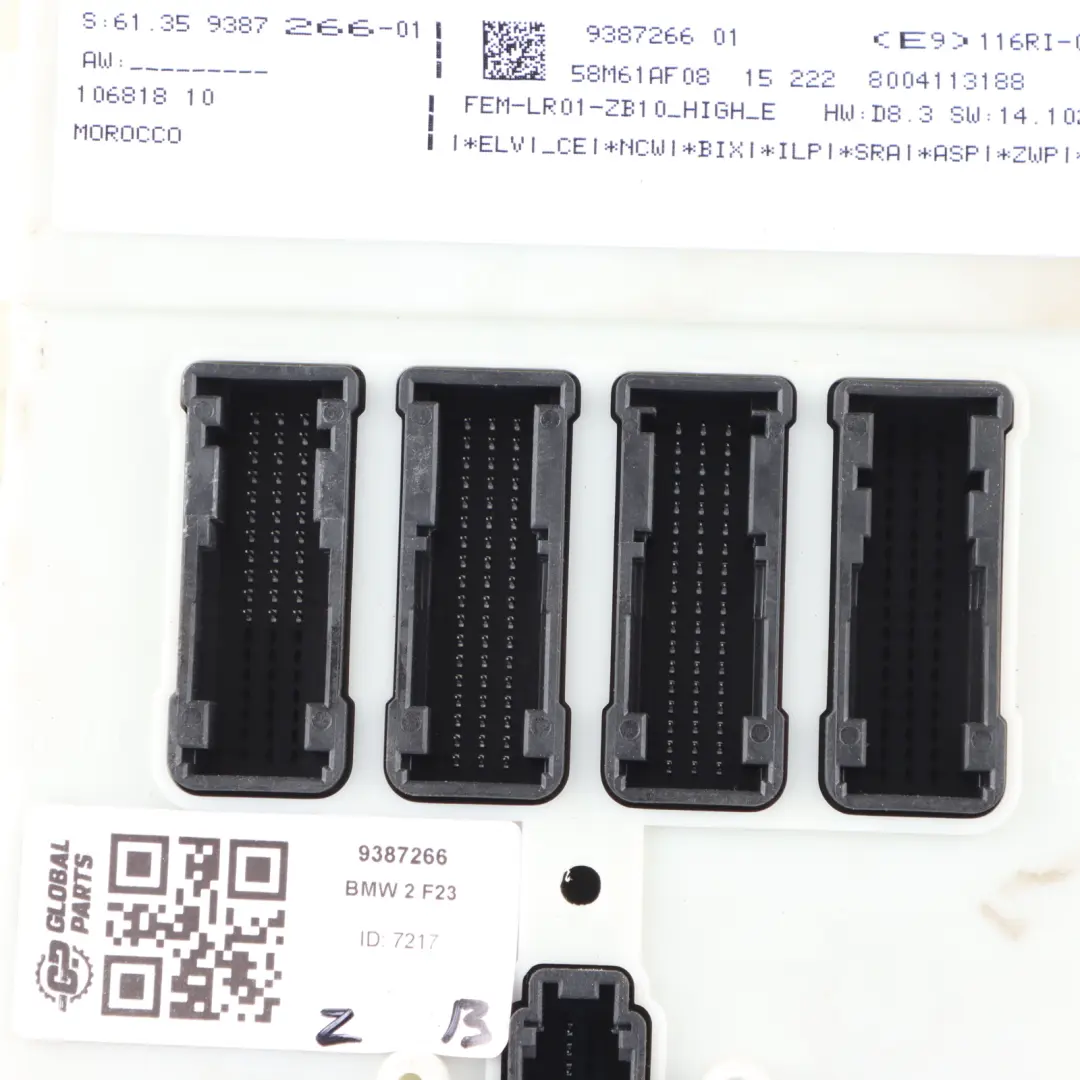  FEM Module BMW F23 F36 Body Control Unit ECU LR01 - SKU 9387266 - Part number 9387266