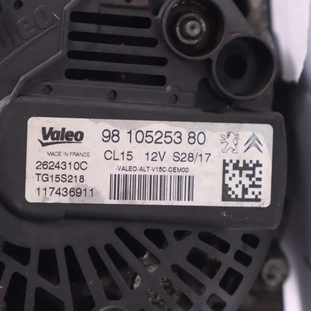  Generador Alternador Peugeot Partner B9 VALEO - SKU 9810525380 - Número de pieza 9810525380
