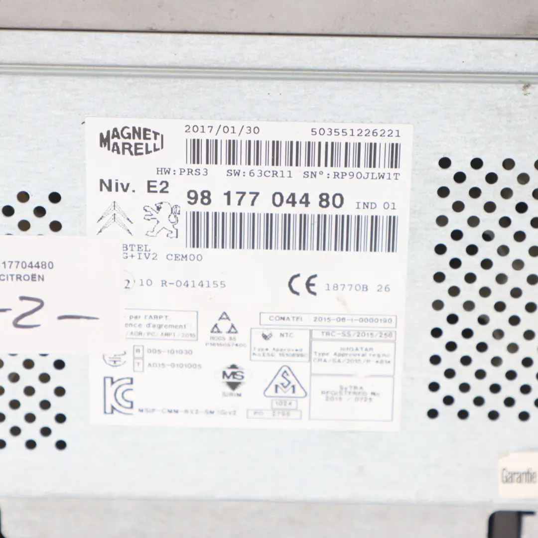 Citroen Berlingo Radio Stereo Screen Multi Functional Display Head to with Part number 9817704480 Citroen Berlingo Radio Stereo Screen Multi Functional Display Head - SKU 9817704480 - Part number 9817704480