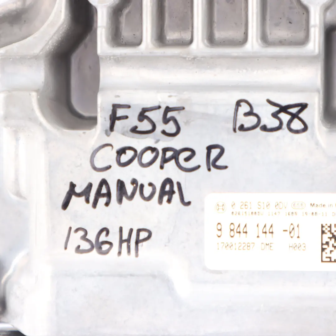 Mini Cooper F55 F56 B38 136HP Engine Control Unit ECU DME Manual - SKU 9844144 - Part number 9844144