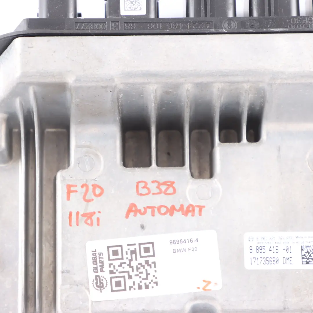 B38 136HP Engine Control Unit ECU DME Automatic to BMW F20 F21 LCI 118i with Part number 9895416 BMW F20 F21 LCI 118i B38 136HP Engine Control Unit ECU DME Automatic - SKU 9895416-4 - Part number 9895416