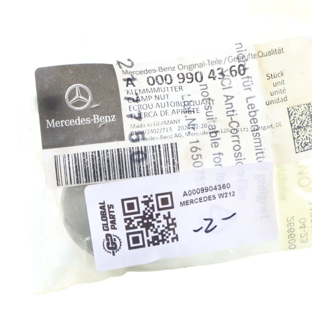 Front Wheel Hub Locking Clamp Nut Bolt to Mercedes W212 with Part number A0009904360 Mercedes W212 Front Wheel Hub Locking Clamp Nut Bolt - SKU A0009904360 - Part number A0009904360