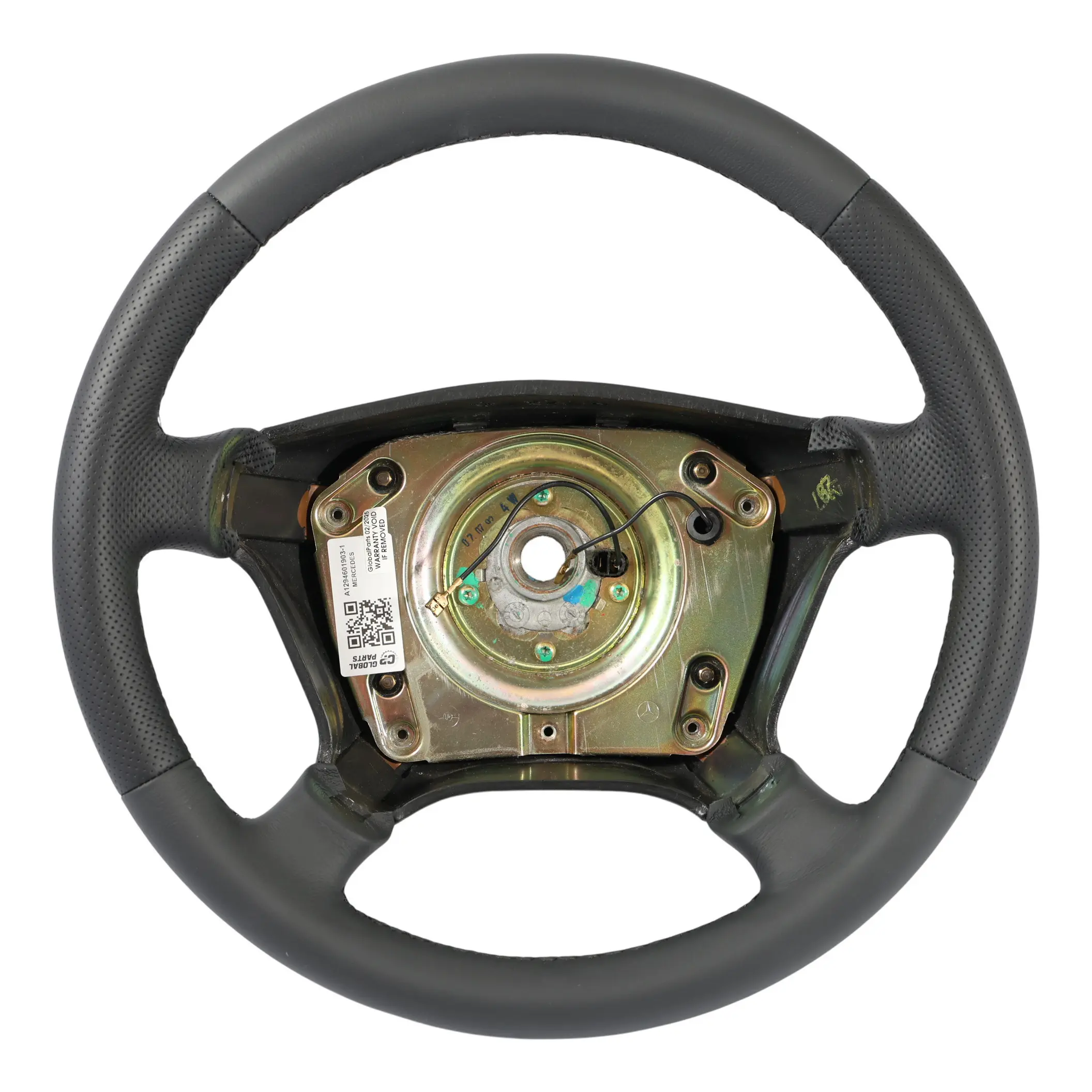 Mercedes W124 C124 NEW Black Leather Steering Wheel Black Threads A1294601903
