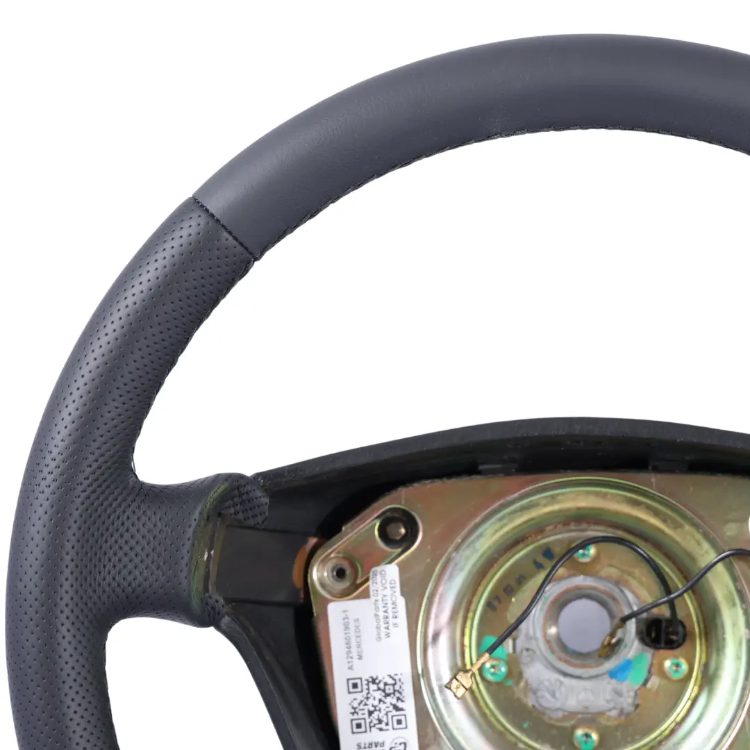 Mercedes W124 C124 NEW Black Leather Steering Wheel Black Threads - SKU A1294601903-1 - Part number A1294601903