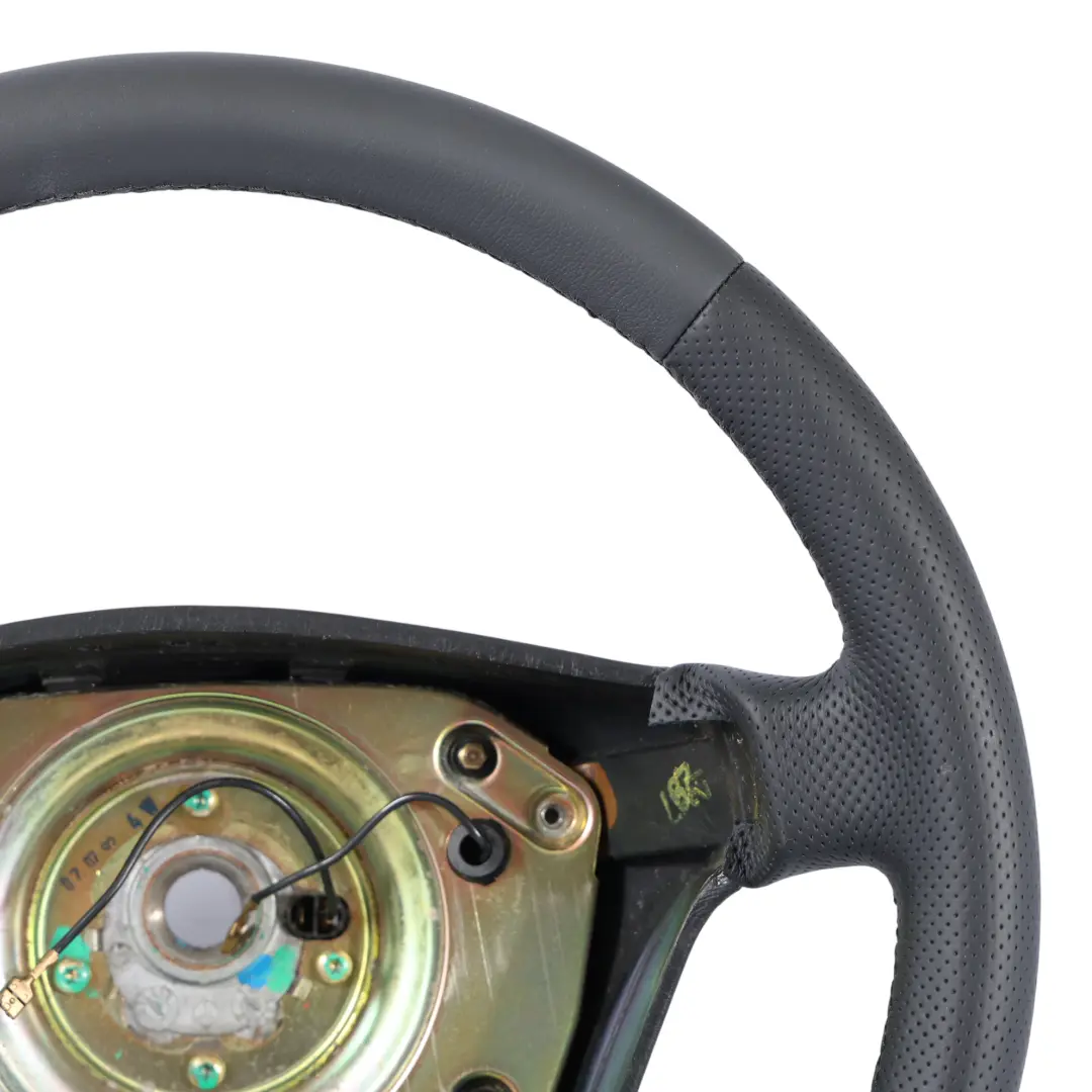 Mercedes W124 C124 NEW Black Leather Steering Wheel Black Threads - SKU A1294601903-1 - Part number A1294601903