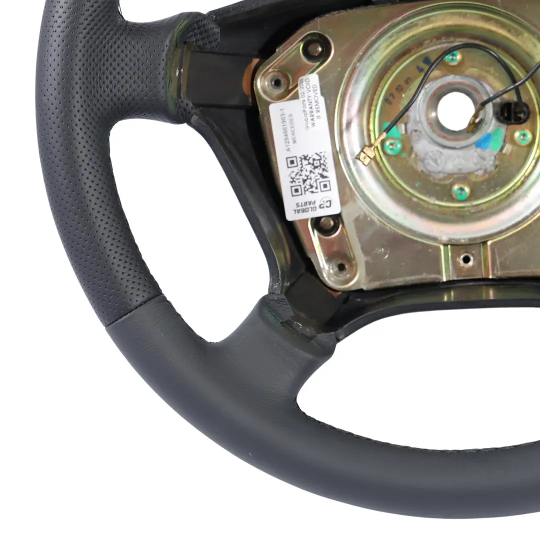 Mercedes W124 C124 NEW Black Leather Steering Wheel Black Threads - SKU A1294601903-1 - Part number A1294601903