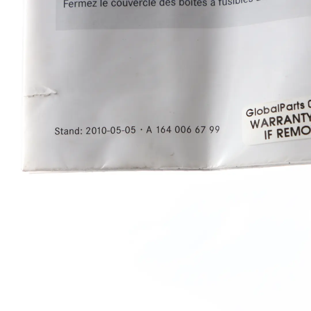 Fuse Box Allocation Fuse Placement Map Card Diagram to Mercedes W176 with Part number A1640066799 Mercedes W176 Fuse Box Allocation Fuse Placement Map Card Diagram - SKU A1640066799 - Part number A1640066799