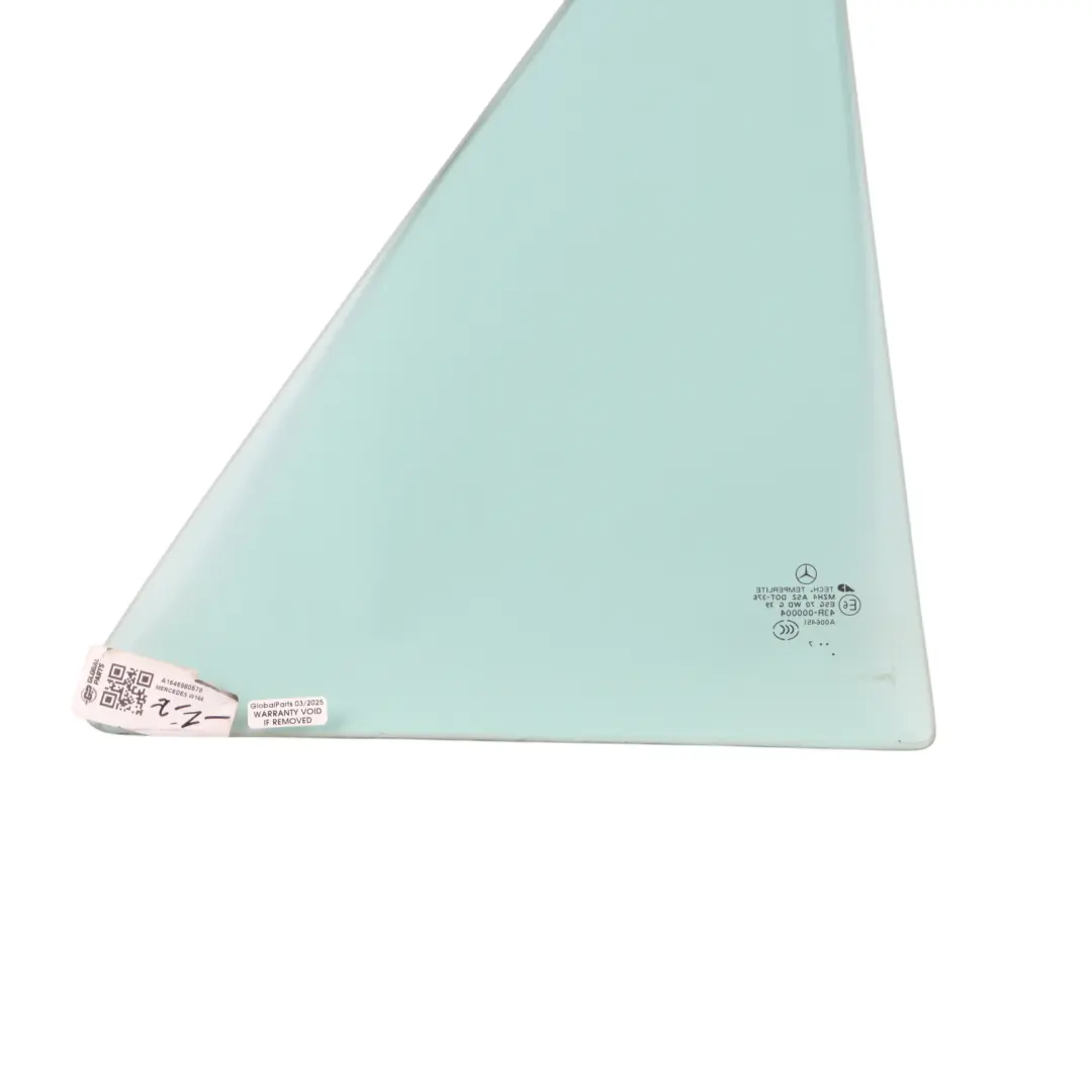 Quarter Side Window Glass Green Rear Left N/S AS2 to Mercedes W164 with Part number A1647302355 Mercedes W164 Quarter Side Window Glass Green Rear Left N/S AS2 - SKU A1647302355-1 - Part number A1647302355