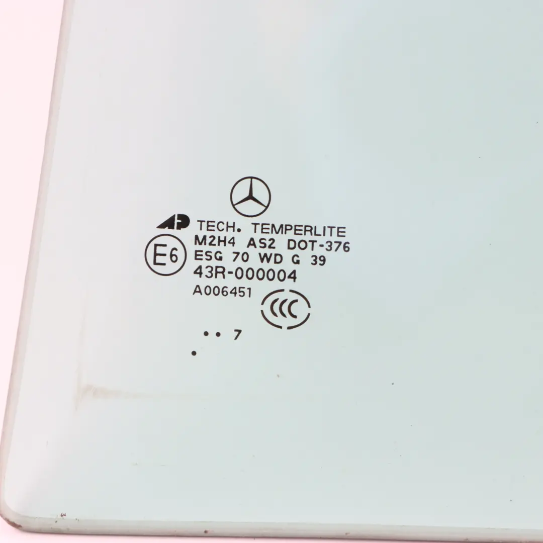 Quarter Side Window Glass Green Rear Left N/S AS2 to Mercedes W164 with Part number A1647302355 Mercedes W164 Quarter Side Window Glass Green Rear Left N/S AS2 - SKU A1647302355-1 - Part number A1647302355