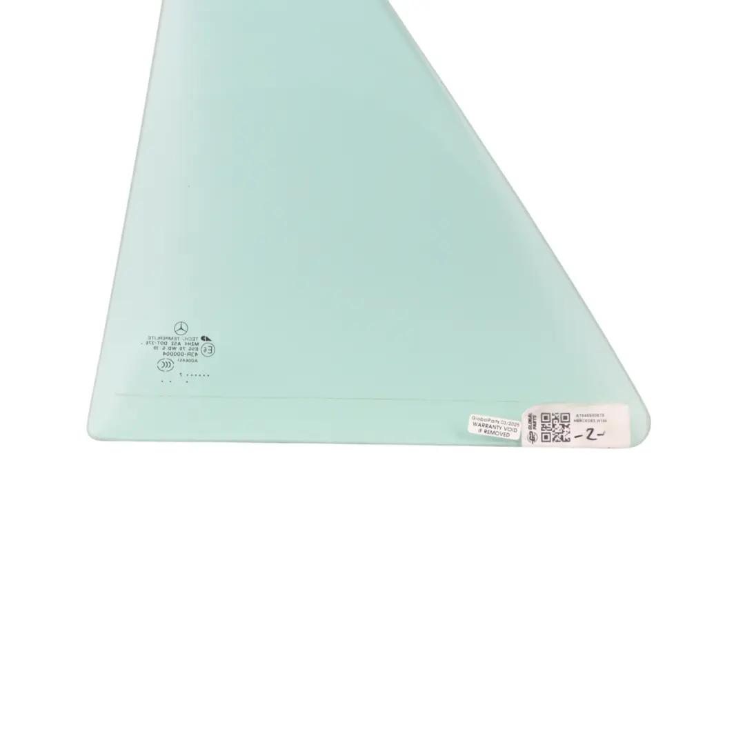Window Glass Rear Right O/S Door Triangle Green AS2 to Mercedes W164 with Part number A1647302455 Mercedes W164 Window Glass Rear Right O/S Door Triangle Green AS2 - SKU A1647302455-1 - Part number A1647302455