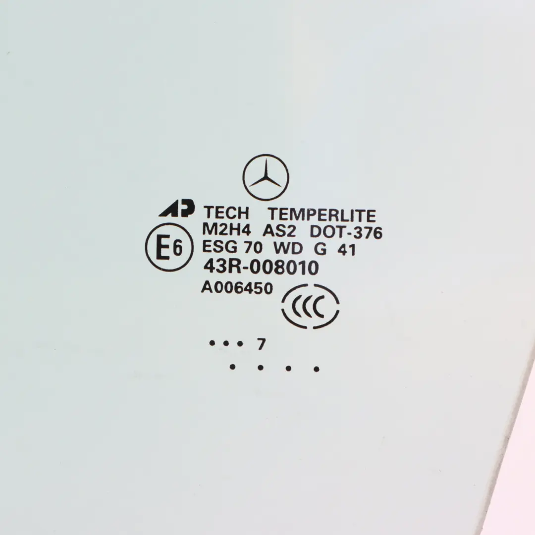 Mercedes W164 Door Window Front Left N/S Glass Glazing Green AS2 - SKU A1647250910 - Part number A1647250910